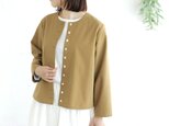 春から初夏まで ✦ 東炊きコットンのはおり(キャメル)CO13 選べるボタン