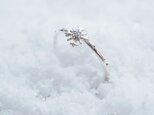 <※冬季限定>Snow Crystal *〜雪の結晶リング〜* (silver×Aquamarine)