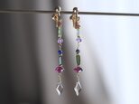 hátíð earring天然石ロングピアス＆イヤリング　スモーキークォーツ ガーネット ラピスラズリ トルマリン