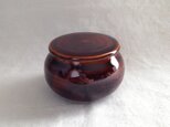 丸浅蓋物(飴釉)