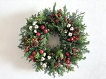 赤い実いっぱいクリスマスリース(小）