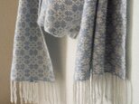 手織りカシミアストール・・冬の花