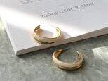 PN37-【 Napier 】ネイピア・ヴィンテージピアス Ivory Enamel Paint Gold Tone Hoop