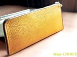 イタリアンオイルレザーアリゾナ・L型長財布（マスタード）の画像