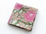 木版染め ブロックプリント 大判ハンカチ(ピオニー/グリーン)16