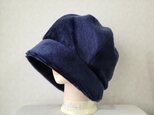 魅せる帽子☆【受注製作】モコモコ♪起毛ベロアのあったかクロッシュ～ネイビー