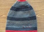 シマシマやわらかあったか帽　ゆったりサイズ