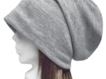 ルーズワッチキャップ◆ウール混ニット／杢グレー　◇ゆったりサイズ・寒い季節におすすめ(秋冬)・小顔効果◇