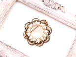 【フランス買付】 パール × ゴールド フラワーリース ブローチ*Vintage French Classic 1960s