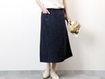 #529シンプルスカート(麻ネイビー)