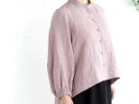 ノーアイロンOK ✦ 体のラインを拾いにくい 桐七炊きリネンブラウス(ダスティピンク)TP52