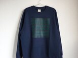 オーガニックコットントレーナー「 tokimeki tartan check（ ブラックウォッチ × 紺／スミクロ ）」