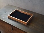 0310mito 国産ひのきのカフェトレイ(黒ベロア生地)
