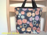 オックス北欧調まる花の布合わせトートバック