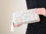 【西陣織・服部織物製蜀江文に雲取り・花唐草模様　シルク帯リメイク 2Wayクラッチ＆ハンドバッグ】結婚式、パーティーにも