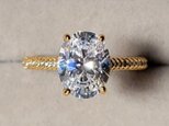 最高品質 モアサナイト 人工ダイヤ オーバルダイヤ リング ゴールド 2ct