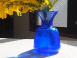 気泡輝く青い花瓶＊北欧＊エリックホグランのフラワーベース｜BODA