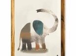 ゾウさん散歩　ゾウ　送料無料 　イラスト　A4〜A0　ポスター　アートポスター　アート/sei検索新着順　3848