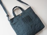 小さな布たちのツーウェイバッグ　グレイッシュブルー