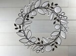 ガラスのリース［冬の花冠］ＬL（白）