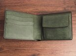 ご予約商品│総手縫い│マルゴー│二つ折り財布│アローロ(深緑)