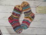　手編みソックス　冷え対策　Opal カラフル①