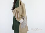 [予約販売] ウールベージュとカーキエルボーパッチドロップコート