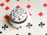 ヴィンテージトリンケットボックス トランプ柄 陶器 小物入れ/ピルケース