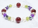 疲れた心に元気を取り戻す｜オレンジガーネット・シトリン・アメジスト 天然石ブレス/パワーストーンブレスレット No843