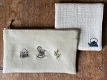 【送料140円】リネンポーチとダブルガーゼハンカチのセット