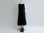 久留米紬織のエプロンドレス（黒）