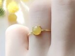 ミモザの指輪　イエローカルセドニー の一粒リング｜天然石｜ゴールド/シルバー ーMimosaー
