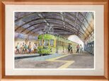 水彩画原画　江ノ電藤沢駅ホーム 3　＃718
