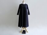 久留米織＊トリコロールドット柄＊ゆったりシルエットのフレアワンピース【受注製作】