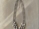 Vintage 00s USA retro silver tone metal beads necklace necklace