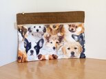 Wファスナーポーチ・特大サイズ（リアルドッグ）