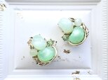 【 CORO】ミルキーグリーンヴィンテージイヤリング ＊VintageGreenEarrings 1990s