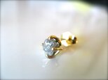 ダイヤモンド原石一粒ピアス14k&18kの画像