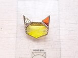 Whisker brooch/ lemon & orange