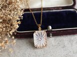 ドイツヴィンテージ＊キャムフォーガラスのサンバーストネックレス　金アレ対応