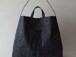 annco all black denim 2way tote [applique]