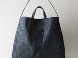 annco all black denim 2way tote [applique]