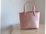 Ｔ様専用オーダー　サイズ他変更☆　レザーミニトート（ レザー細ハンドル ）ピンク
