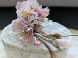 ブローチ 桜ひと枝(薄桜色)B178