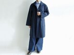 国産綿麻キャンバス＊へちまカラーのスプリングコート＊ネイビー
