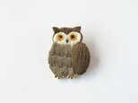 ［受注制作］ミミズクの刺繍ブローチ