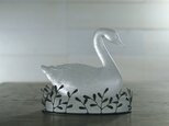 ガラスのオブジェ［白鳥］草の飾りセット