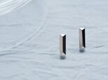 立体 スクエア ピアス シルバー925