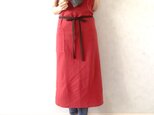 柔らかしっとり質感 バイカラーフルエプロン トマトレッド