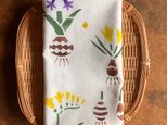 樹脂顔料手ぬぐい  球根の花